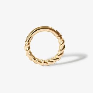 ADORNMONDE Charlie rope mini clicker piercing hoop, 14K gold